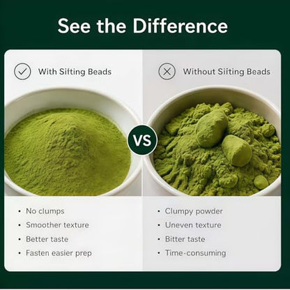 Matcha Sifting Beads 316L Stainless Steel Mini Sifter Balls for Matcha Powder, Four Leaf Clover Tea Strainer Beads for Clump Free Mixing, Matcha Accessories for Tea Set, Fine Mesh Sieve Tool Gift