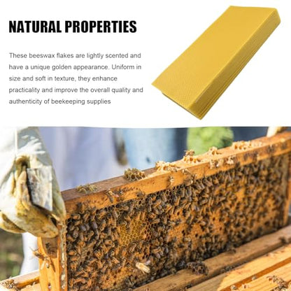 20 Pack Waxed Coated Foundation Sheets for Beekeeping, 16.65 X 5.51 Inch Beeswax Foundation Sheets, Plastic Bee Hive Foundation Sheet (40, Yellow)