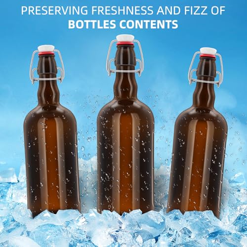 1PC Swing Top Beer Bottles with Easy Flip Top 25 Oz Amber Glass Bottle Set with Airtight Cap for Kombucha, Carbonated Drinks, Brewing, and Fermenting
