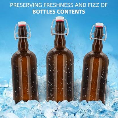 1PC Swing Top Beer Bottles with Easy Flip Top 25 Oz Amber Glass Bottle Set with Airtight Cap for Kombucha, Carbonated Drinks, Brewing, and Fermenting