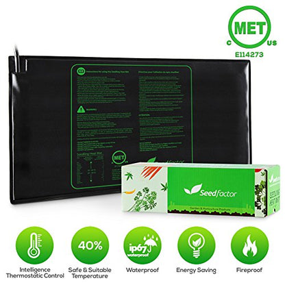 MET Certified Seedling Heat Mat, Seedfactor Waterproof Durable Germination Station Heat Mat, Warm Hydroponic Heating Pad for Indoor Home Gardening Seed Starter - size: 1 Pack-48" X 20"