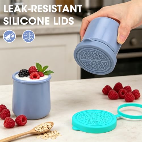 8pack for La Fermiere Yogurt Jar Lids Silicone, Leakproof Covers Fit for La Fermière Yogurt Jars, Reusable Replacement Yogurt Jar Lids, Dishwasher Safe