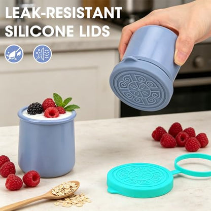 8pack for La Fermiere Yogurt Jar Lids Silicone, Leakproof Covers Fit for La Fermière Yogurt Jars, Reusable Replacement Yogurt Jar Lids, Dishwasher Safe
