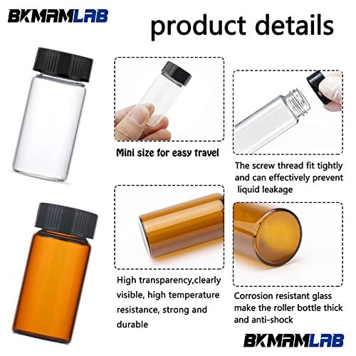 30ml Amber Small Glass Vials 30pcs with Screw Caps(30pcs) - color: Amber, size: 30ml 30pcs