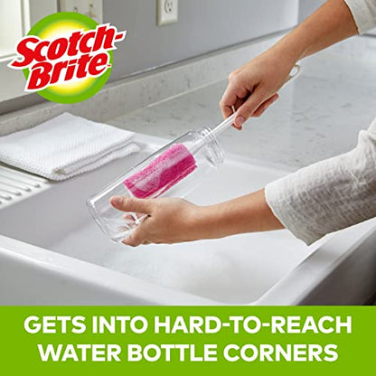 Scotch-Brite Water Bottle Scrubber, Safe On Glass, Plastic and Stainless Steel (Pack of 2) - size: Bottle Scrubber (Pack of 2)