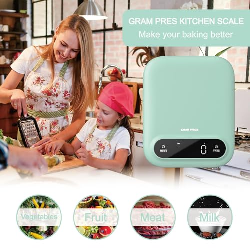 GRAM PRES Digital Food Scale 11lb/0.01oz | Kitchen Scales Digital Weight Grams and Oz for Weight Loss, Baking and Cooking,LED Display，with Tare Function