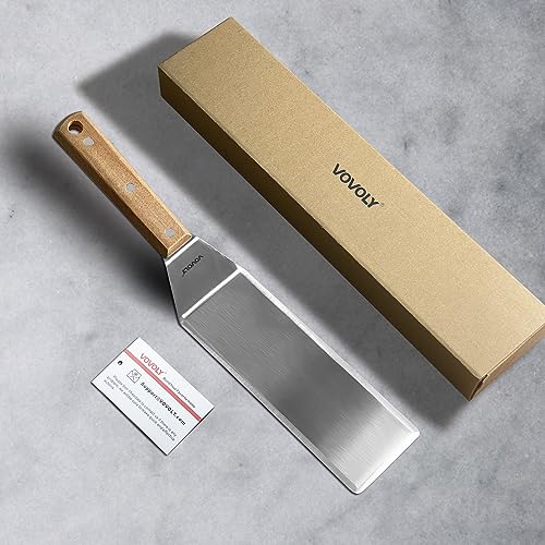 Stainless Steel Metal Spatula, Long Griddle Spatula, Hamburger Smasher Turner Scraper - Pancake Flipper - BBQ Turner and Flat Top Griddle Fliiper - Commercial Grade,3x8 inch - size: 3" x 8"