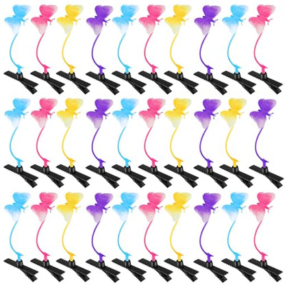 30 Pcs Bean Sprout Hair Clips Rave Mixed Style Plant Hairpins Hair Accessories for Party Irish(Butterfly) - style: Butterfly
