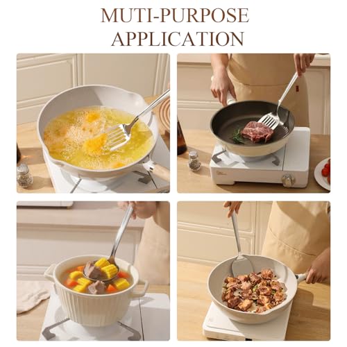 Wok Spatula Set, 18/8 Stainless Steel Kitchen Cooking Utensils Spoon set, 3 Pieces Spatula Set for Kitchen Cooking - size: 18/8 Stainless Spatula Spoon Set of 3