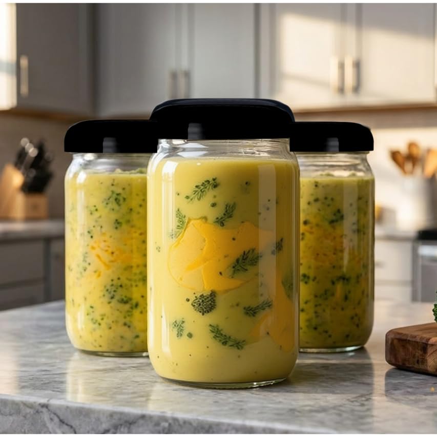 Jarming Collections Mason Jars - 32 oz Glass Storage Jars with Extra Wide Mouth Lids, BPA Free and Food Safe - Set of 2 with 2 Black Dome Plastic Lids - color: 2 Black Dome Plastic Lids