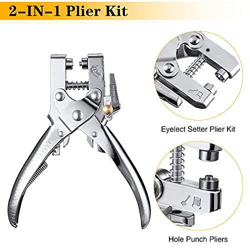 Honoson 3/16 Inch Grommet Tool Kit Eyelet Plier Set Hole Punch Grommet Hand Press Pliers with 200 Pieces of Eyelets for Shoes Clothes Bags(Gold, Silver, Grey, Copper) - color: Gold, Silver, Grey, Copper, size: 3/16 Inch