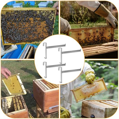 4Pcs Upgraded Beehive Frame Holder - Stainless Steel Beehive Frame Perch - 5 Full Frame Support Beekeeping Supplies Beehive Stand for Beekeeper Hive Tool