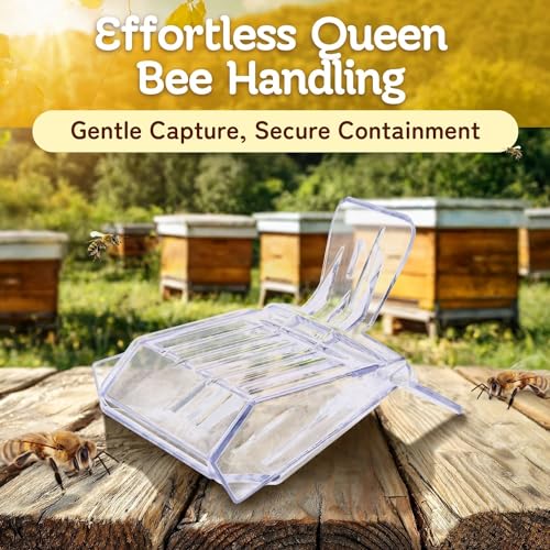 Flexzion Queen Catcher Clip (10 pcs) Transparent Plastic Cage Clips, Bee Catchers Trap Box Excluder One Hand Queen Catcher Beekeeping Tool for Beekeepers