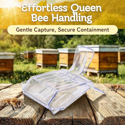 Flexzion Queen Catcher Clip (10 pcs) Transparent Plastic Cage Clips, Bee Catchers Trap Box Excluder One Hand Queen Catcher Beekeeping Tool for Beekeepers