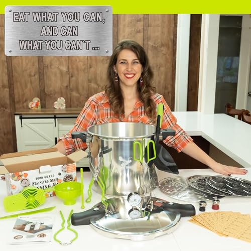 Supa Ant Canning Supplies Starter Kit - Water Bath Pot with Rack and Lid - Jar Lifter, XL Ladle, Jar Tongs, and Bubble Popper - size: 13-Piece Pro