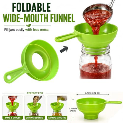 Supa Ant Canning Supplies Starter Kit (Food Grade) - Canning Kits Set for Beginners - 3 Pcs. Including Wide Mouth Jar Funnel, Magnetic Lid Lifter, Stainless Steel Jar Lifter (Assembled in USA) Green - color: Green