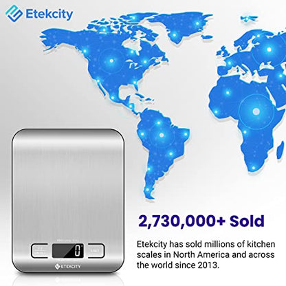 Etekcity Food Kitchen Scale, Digital Grams and Ounces for Weight Loss, Baking, Cooking, Keto and Meal Prep, LCD Display, Medium, 304 Stainless Steel - color: Stainless Steel