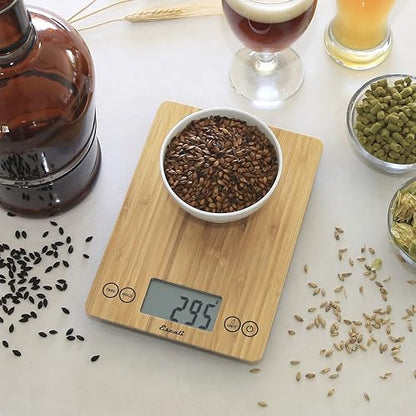 Escali Arti Digital Food Scale, Multi-Functional Kitchen Appliance, Precise Weight Measuring and Portion Control, Baking and Cooking Made Simple, Tempered Glass, Bamboo - color: Bamboo