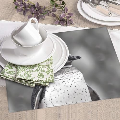 Grey penguin Print Dish Drying Mat for Kitchen Counter Ultra Absorbent Microfiber Dishes Drainer Mats Washable Drying Pads for Sinks 16 x 18 In - color: Grey Penguin