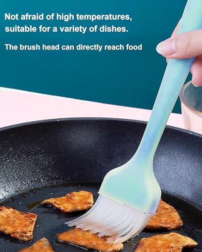 Pastry Brush Silicone Basting Brush for Cooking,2PCS 10+8 in Heat Resistant Food Brushes for Baking, Grilling, Cooking and Spreading Oil, Butter, BBQ Sauce, or Marinade (Blue) - color: Blue