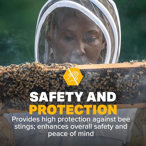 Mann Lake Provent Beekeeping Suit, Professional Grade Protective Bee Gear with Reinforced Knees, Heavy-Duty Elastic Openings, Covered Zippers, Hand Loops, and Velcro Pockets for Tools, Medium - size: Medium