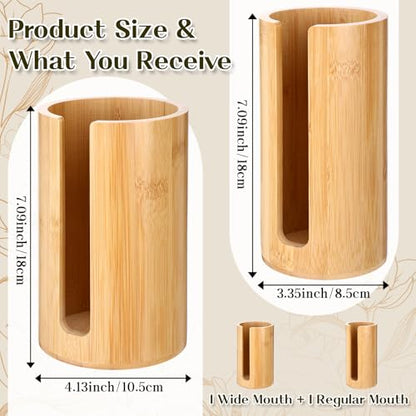LemonRoad 2 Packs Mason Jar Lid Organizer Vertical Bamboo Storage Holder Fits Wide Mouth and Regular Mouth Mason Jar Accessories for Canning Lid Kitchen Rack Cabinet Organization (Single Sided Open) - style: Single Sided Open