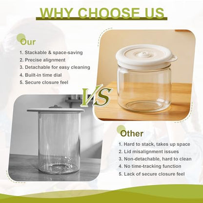 Mason Jar Vacuum Sealer Kit – Manual Sealer with 6 Reusable Silicone Lids for Wide & Regular Mouth Jars | Perfect for Juices, Smoothies & Keeping Food Fresh