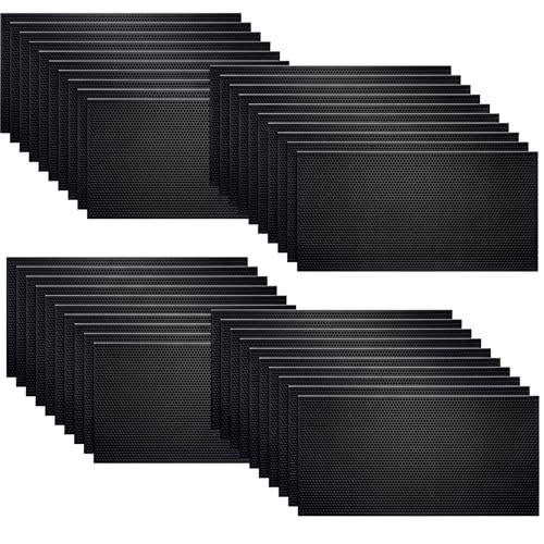 Weysat 40 Pcs Waxed Coated Beehive Foundation Sheets Beehive Wax Coated Foundation for Bee Frames Plastic Beeswax Sheet Bee Hive Equipment Deep Frame (Black) - color: Black