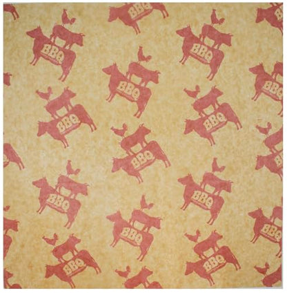 MADE IN USA 1,000 Sheets of Grease-Resistant Food Grade Waxed Kraft Deli Tissue Paper, 12" X 12" (Brown BBQ) - color: Brown BBQ