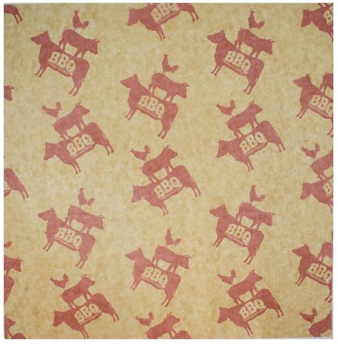 MADE IN USA 1,000 Sheets of Grease-Resistant Food Grade Waxed Kraft Deli Tissue Paper, 12" X 12" (Brown BBQ) - color: Brown BBQ