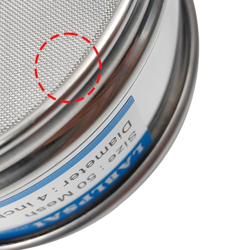 50 Mesh Lab Sieves 4" Diameter 304 Stainless Steel Wire Cloth Test Sieve for Industrial Laboratory Home - size: 50 mesh