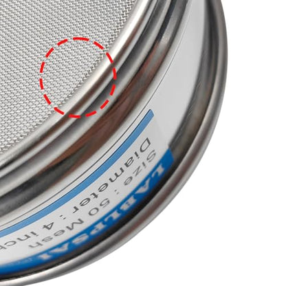 50 Mesh Lab Sieves 4" Diameter 304 Stainless Steel Wire Cloth Test Sieve for Industrial Laboratory Home - size: 50 mesh