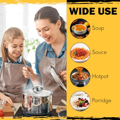 Ladle - Durable Stainless Steel Ladle Serving Measuring Soup Dressing Sauce Gravy Sturdy Dependable Long Handle for Kitchen (1, 6 Oz.) - size: 6 Oz.