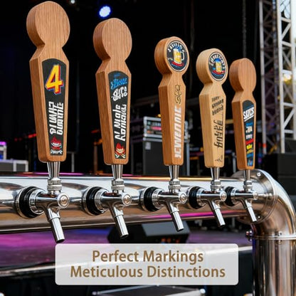 Beer Tap Handle ，2 Keg Tap with 4 Pen Set & Gift Wrapping, Cherry Wood Keg Tap Handle for Kegerator, Homebrew & Bars - color: 2 PCS