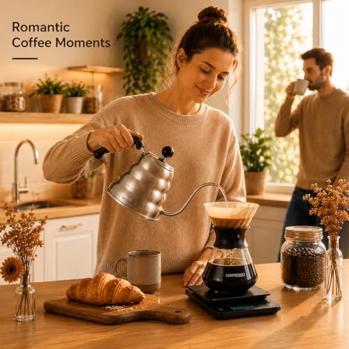 Mixpresso Gooseneck Pour Over Coffee Kettle, Barista Pour Control Design, Ideal for Coffee and Tea, High-Grade Stainless Steel 1.2 Liter 40 Oz, Induction Cooker Stovetop Kettle Stainless Steel - color: Stainless Steel