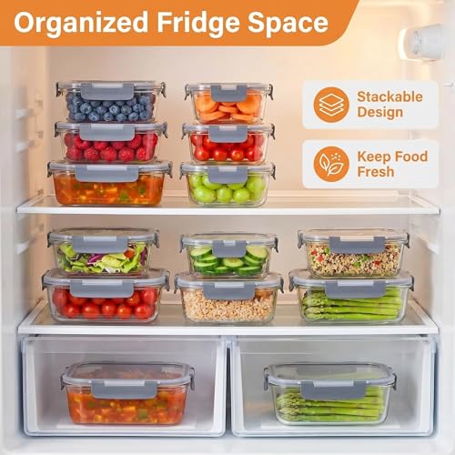 4 Pack Extra Large Glass Food Storage/Baking Containers Set 2X80 oz & 2X36 oz with Lids, Airtight Glass Container,Microwave,Oven,Freezer and Dishwasher
