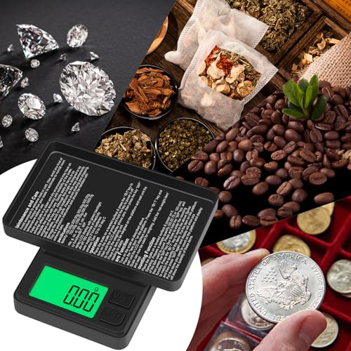 Digital Pocket Scale 1000g x 0.01g, Diyife Portable Precision Gram Scale Jewelry Scale with Protective Cover, Auto-Off, Backlit LCD, 7 Units Tare, for Food, Kitchen, Coffee, Battery Included | Jewelry Scale with Protective Cover, Auto-Off, Backlit LCD, 7
