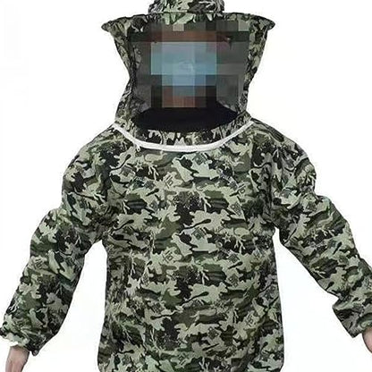 Beekeeping Jacket, Ultra Lightweight Half Body Bee Suits Maximum Protection Beekeeper Jacket Camouflage Bee Keeper Suit with Veil Hood for Beginner Professional Beekeepers (Five Star Camouflage) - color: Five Star Camouflage