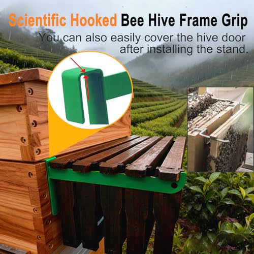 Beehive Frame Holder, 2 Pcs Green Stainless Beehive Inspection Bracket, Bee Hive Stand, Bee Hives Boxes Starter Kit, Beekeeping Frame Support Bracket, Beehive Frame Perch, Beekeeping Supplies - color: GreenA-2pcs