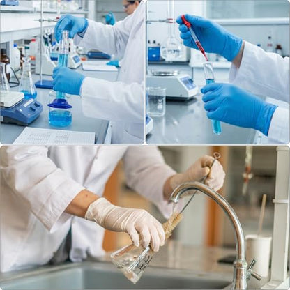 QWORK 100 mL Thick Glass Graduated Cylinder with Bumper Guards & Cylinder Brush, Measuring Liquid Lab Cylinders
