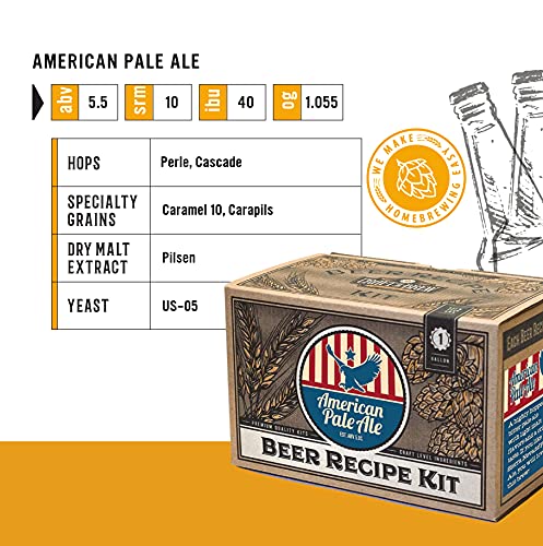 Craft A Brew Recipe Kit - American Pale Ale Refill - 1 Gallon - Ingredients for Home Brewing Beer - color: American Pale Ale