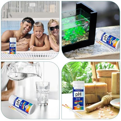 pH Test Strips 0-14: 200 Strips Universal Litmus Paper pH Test Strips for Liquid Testing & Water & Food and Soap Making, Get Highly Accurate Results in Seconds