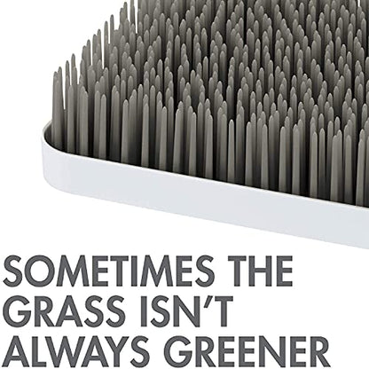 Boon Grass Plastic Drying Rack - Modern Countertop Baby Bottle Organizer - 9.75 x 9.88 x 3.0 inches - Gray