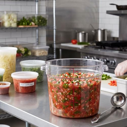 TrueCraftware- 6 Quart Clear Round Food Storage Container Polycarbonate- Commercial Reusable Food Container Canister with Measurement Markings for Meal Prep Pantry Kitchen - size: 6 Quart