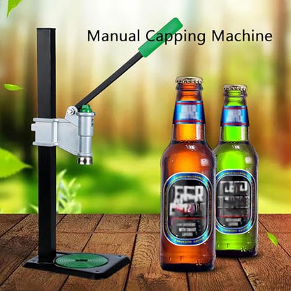 Manual Capping Machine, Bottle Capper Wine Bottle Cap Pressing Machine, Bottle Height 100-500mm, Applicable Bottle Cap 26mm-29mm, Crown Bottle Caps for Beer, Oil Bottles, Soda Drinks, Etc.