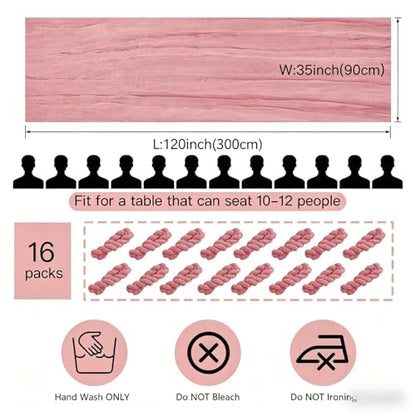 16 Pack Dusty Rose Cheesecloth Table Runner 10FT, Boho Gauze Cheese Cloth Table Runner Long Rustic Sheer Dusty Pink Table Runners for Wedding Bridal Baby Shower Birthday Party Table Decorations - style: Pink