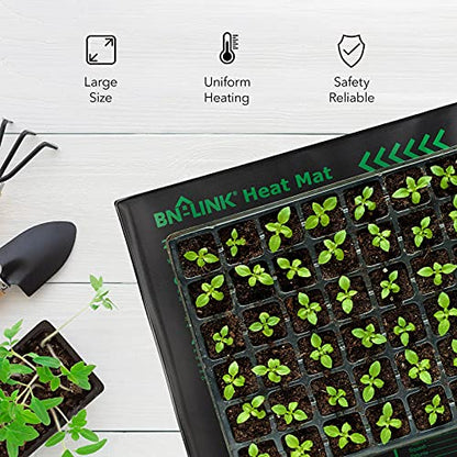 BN-LINK Seedling Heat Mat Warm Hydroponic Heating Pad Waterproof 20" x 20.75" for Seed Starting Greenhouse and Germination - size: 20 x 20.75