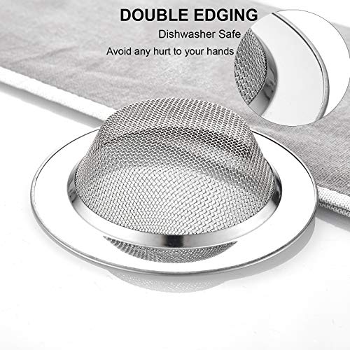 LASSHSWA 3 PCS Kitchen Sink Strainer Stainless Steel, Kitchen Sink Drain Strainer，Sink Strainers with Large Wide Rim 4.5" Diameter for Kitchen Sinks - style: 3 PACK