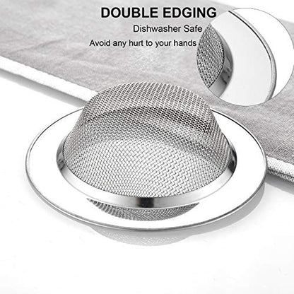 LASSHSWA 3 PCS Kitchen Sink Strainer Stainless Steel, Kitchen Sink Drain Strainer，Sink Strainers with Large Wide Rim 4.5" Diameter for Kitchen Sinks - style: 3 PACK