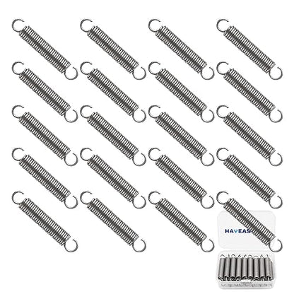 20PCS SP9600 Small Extension Spring 1/4 Inch x 1-1/2 Inch Stainless Steel Mechanical Springs with Hook Ends HE027